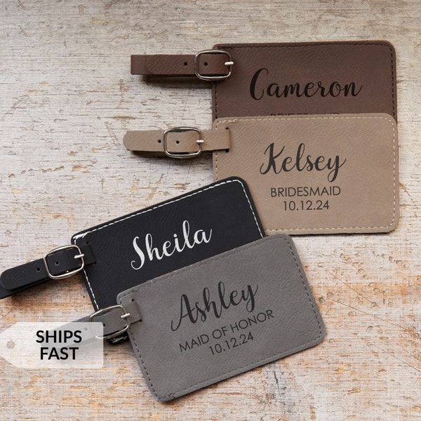 Personalized Bridesmaid Luggage Tag: Bridal Party Luggage Tags, Destination Wedding Favors, Bridesmaid Proposal Gifts, BULK DISCOUNT