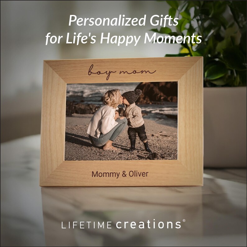 Personalized Boy Mom Picture Frame by Lifetime Creations: Engraved Mother's Day Frame, Mother's Day Gift from Son, ENGRAVED IN USA Bild 12