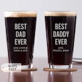 Personalized Best Dad Ever Pint Glass by Lifetime Creations: Father's Day Gifts, Beer Glass Gifts for Dad Birthday, MADE IN USA