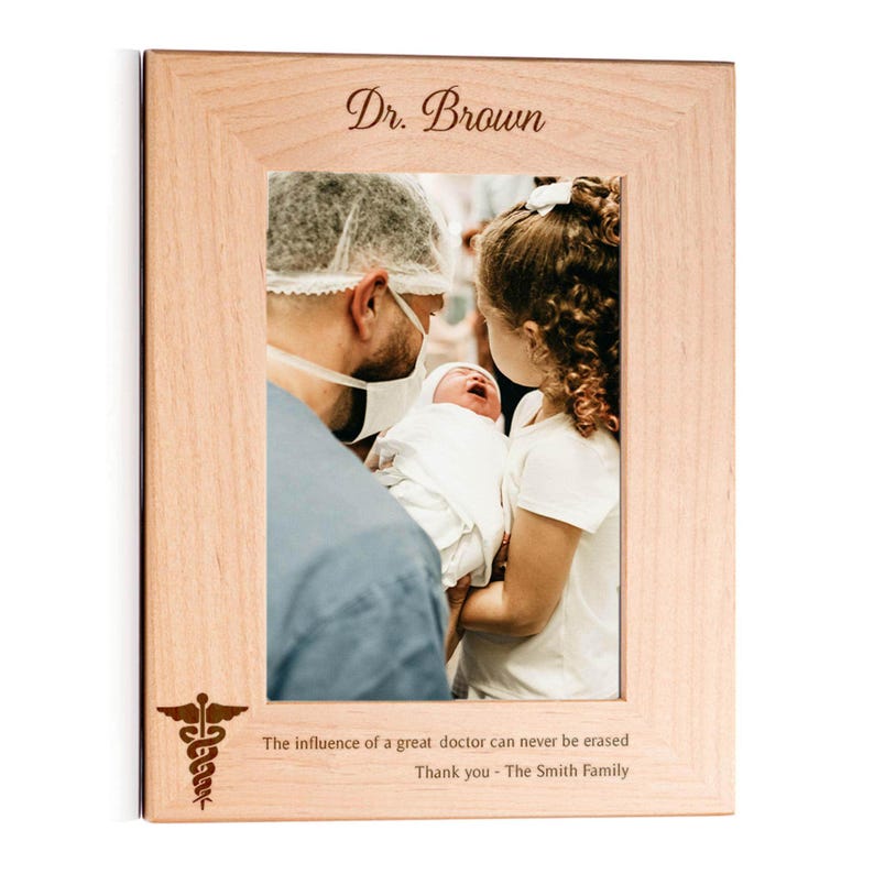 Personalized Doctor Picture Frame by Lifetime Creations: Thank You Gift, Medical Doctor's Office Staff, Pediatrician, Nurse, Physician Gift image 3