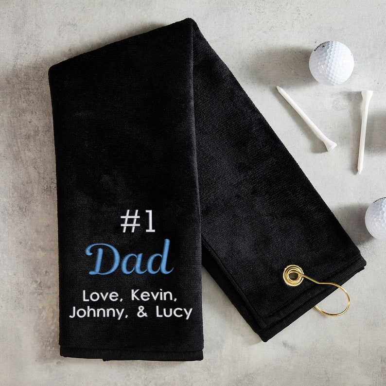 Embroidered Personalized 1 Dad Golf Towel by Lifetime Creations: Golf Gift for Dad, Father's Day Gift, Gift for Golfer, Dad Golf SHIPS FAST image 3