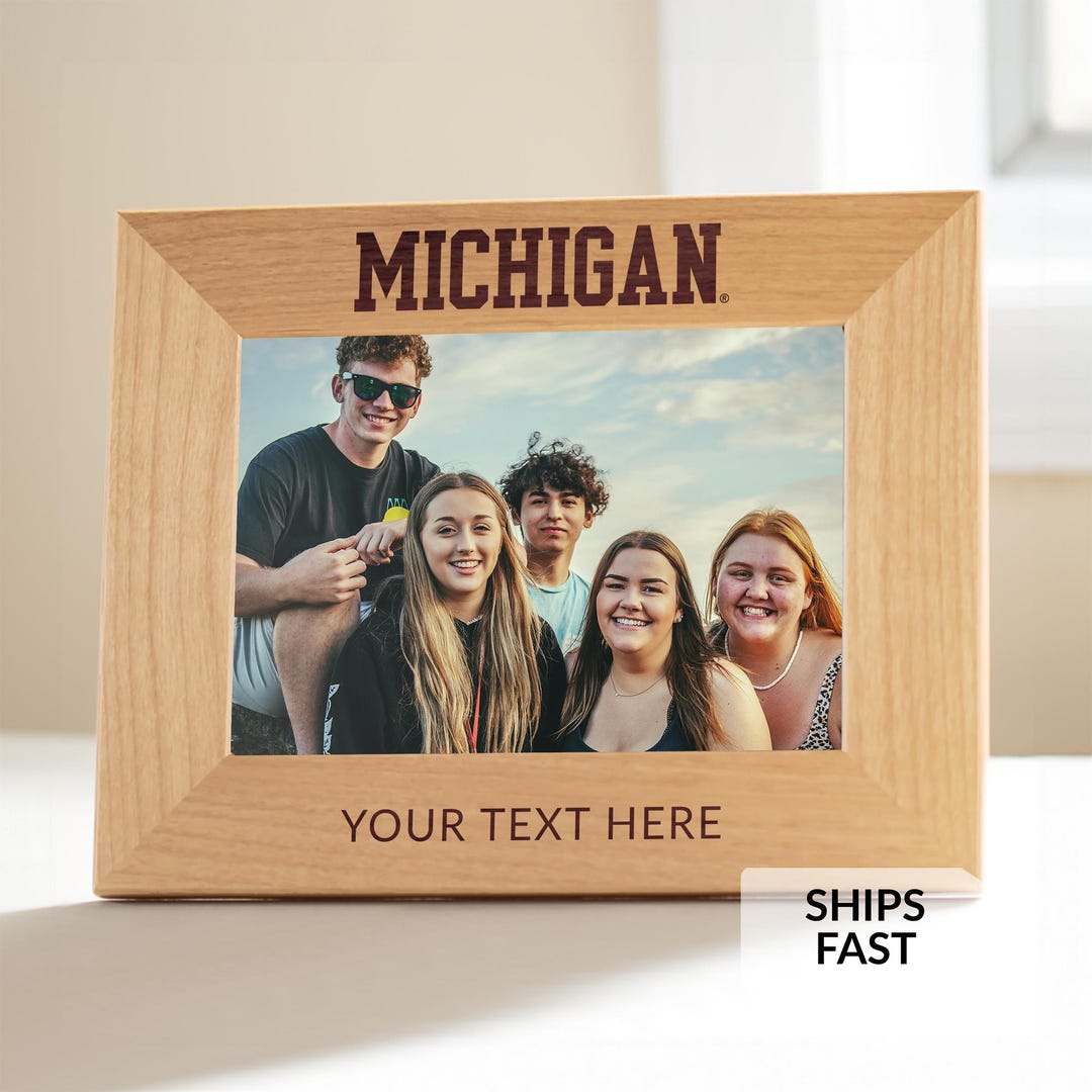 Michigan Pdf Frame Personalized Michigan Wolverines 5x7 Wood Picture Frame by Lifetime ...