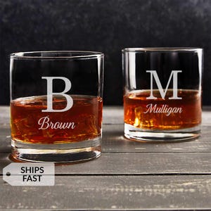 Personalized Whiskey Glass - Groomsmen Gifts, Birthday Gift for Him, Gifts for Dad, Boyfriend, Husband, Bourbon Glasses Lifetime Creations