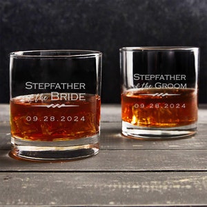 Engraved Personalized Father of the Bride or Father of the Groom Whiskey Glass by Lifetime Creations: Wedding Gift, Rocks Glass, SHIPS FAST image 5