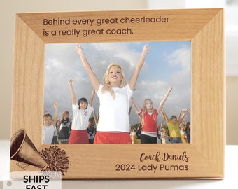 Personalized Cheerleading Coach Picture Frame by Lifetime Creations: Youth Cheerleading Coach Gift, Frame Gift Ideas, Cheer Camp SHIPS FAST