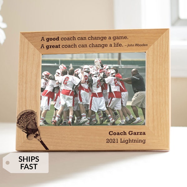 Personalized Lacrosse Coach Picture Frame by Lifetime Creations: Youth Lacrosse Coach Gift, High School Team Thank You Gift, SHIPS FAST