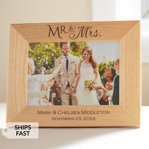 Engraved Personalized Mr & Mrs Picture Frame by Lifetime Creations: Wedding Gift for Couple, 5x7 Frame, Personalized Wedding Gift SHIPS FAST