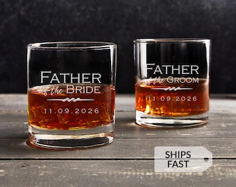 Vaso de whisky personalizado grabado para el padre de la novia o el padre del novio: regalo de bodas, vaso rocks, ENVÍO RÁPIDO de Lifetime Creations