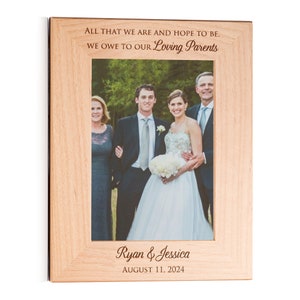 Personalized Wedding Picture Frame for Parents of Bride & Groom by Lifetime Creations: Wedding Gift for Parents Thank You SHIPS FAST image 4