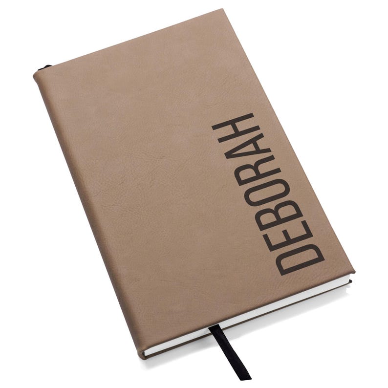 Personalized Notebook Journal by Lifetime Creations: Custom Hardcover Vegan Leather Writing Journal, Blank Notebook Journal for Men Gift Light Brown