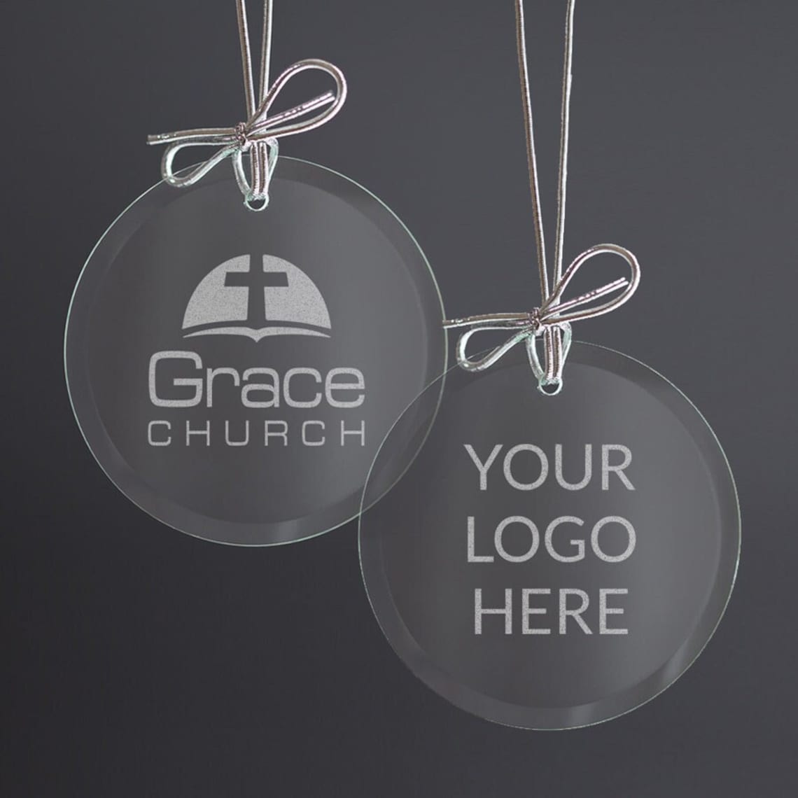 Bulk 12 Custom Engraved Glass Ornaments With Logo by Lifetime Etsy