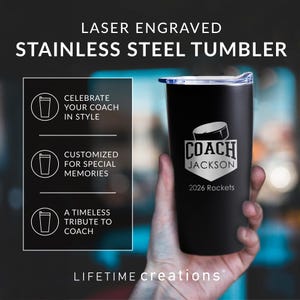 Personalized Hockey Coach Tumbler by Lifetime Creations: Thank You Gift for Hockey Coaches, Hockey Coach Gift Ideas, Coach Appreciation imagem 3