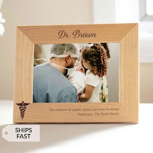 Personalized Doctor Picture Frame by Lifetime Creations: Thank You Gift, Medical Doctor&#39;s Office Staff, Pediatrician, Nurse, Physician Gift