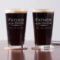 Personalized Father of the Bride or Father of the Groom Pint Glass by Lifetime Creations: Engraved Father of the Groom Gift MADE IN USA