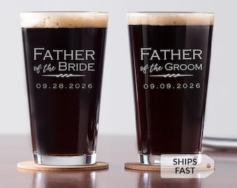 Vaso de pinta personalizado para el padre de la novia o del novio de Lifetime Creations: Regalo grabado para el padre del novio. Hecho en EE. UU.