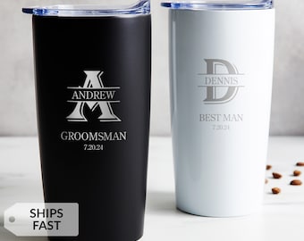 Engraved Personalized Groomsman Tumbler by Lifetime Creations: Custom Gifts Groomsmen Proposal Gift Idea, Groomsmen Gifts Travel Mug