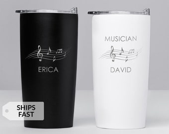 Engraved Personalized Musician Tumbler by Lifetime Creations: Gift for Music Teacher Instructor, Band, Vocalist, Singer, DJ, Songwriter