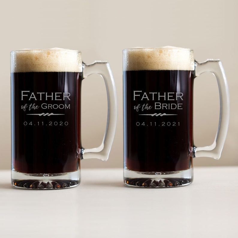 Engraved Father of the Groom or Father of the Bride Beer Mug by Lifetime Creations: Large 25 oz Personalized Gift Beer Stein SHIPS FAST 