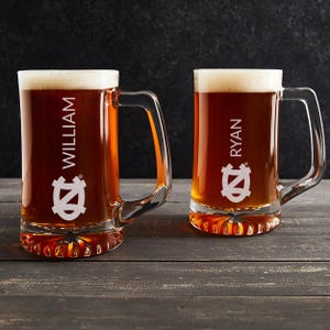 Personalized North Carolina Tar Heels Beer Mug by Lifetime Creations: Officially Licensed UNC Fan Gift for Men, UNC Gifts, Basketball Fan image 1