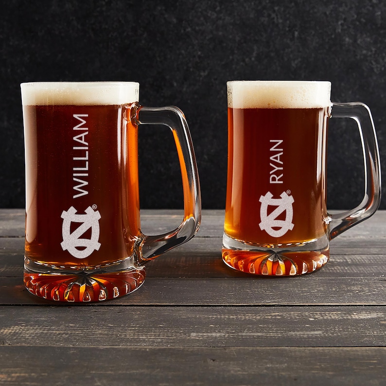 Personalized North Carolina Tar Heels Beer Mug by Lifetime Creations: Officially Licensed UNC Fan Gift for Men, UNC Gifts, Basketball Fan image 1