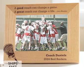 Personalized Lacrosse Coach Picture Frame by Lifetime Creations: Youth Lacrosse Coach Gift, High School Team Thank You Gift, SHIPS FAST