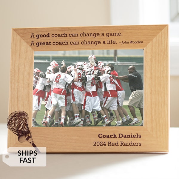 Personalized Lacrosse Coach Picture Frame by Lifetime Creations: Youth Lacrosse Coach Gift, High School Team Thank You Gift, SHIPS FAST