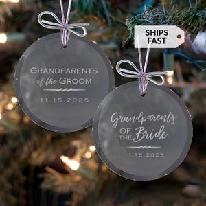 Personalized Wedding Ornament for Grandparents by Lifetime Creations: Grandparents of the Bride and Groom, Grandma Wedding Gift SHIPS FAST