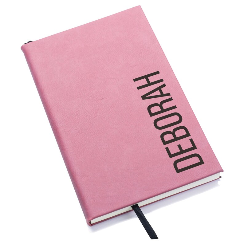 Personalized Notebook Journal by Lifetime Creations: Custom Hardcover Vegan Leather Writing Journal, Blank Notebook Journal for Men Gift Pink