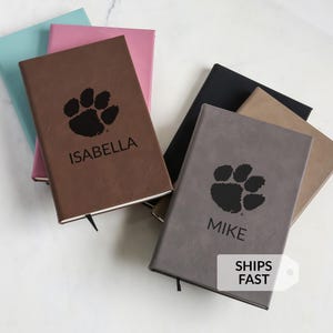 Personalized Clemson Tigers Journal by Lifetime Creations: Vegan Leather Notebook, Licensed Clemson Gift, Custom College Graduation Present