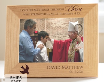 Personalized Confirmation Picture Frame by Lifetime Creations: Engraved Confirmation Frame, Unique Confirmation Gift Idea SHIPS FAST