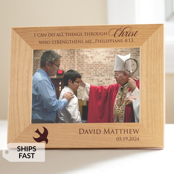 Personalized Confirmation Picture Frame by Lifetime Creations: Engraved Confirmation Frame, Unique Confirmation Gift Idea SHIPS FAST