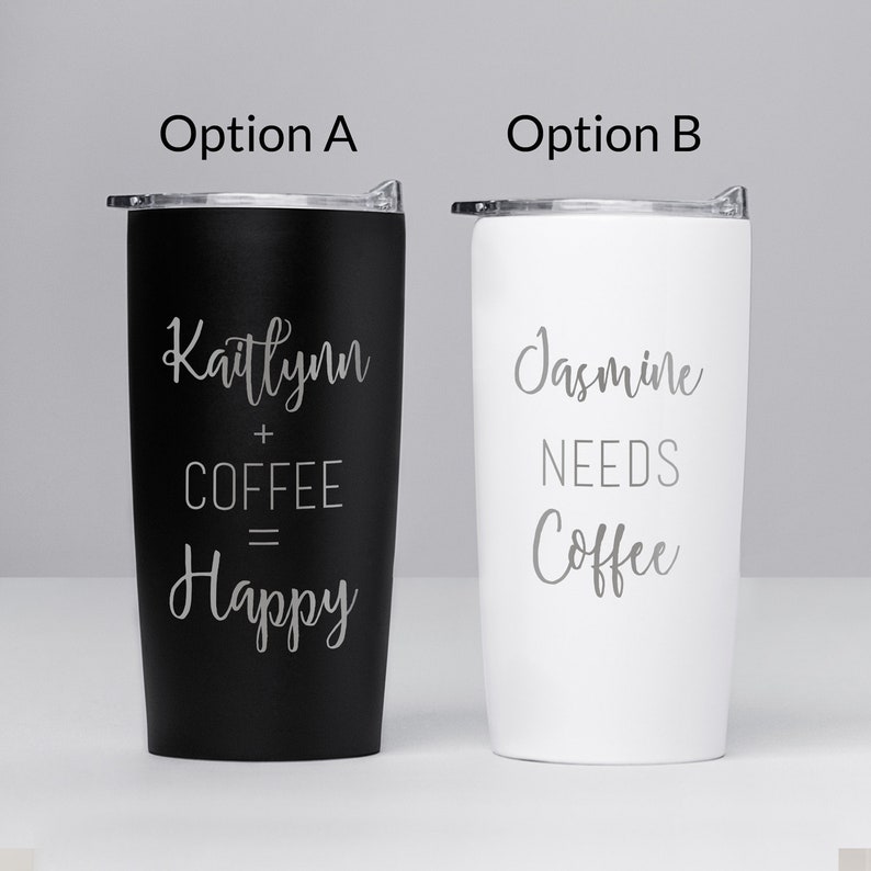 Custom Engraved Stainless Steel Coffee Tumbler by Lifetime Creations: Personalized Coffee Mug, Personalized Coffee Travel Mug SHIPS FAST image 3