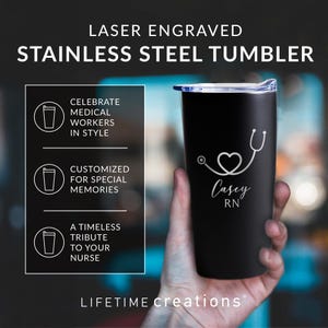 Personalized Nurse Tumbler by Lifetime Creations: Engraved CNA Gift, RN Grad Gift, LPN Gift, Gift for Nurse Appreciation, Nursing Student Bild 3