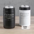 Engraved Personalized Father of the Bride or Father of the Groom Can Cooler by Lifetime Creations: Beer Bottle Holder Father of Bride Gift