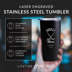 Engraved Personalized Hockey Mom Tumbler by Lifetime Creations: Gift for Hockey Mom from Team, Insulated Coffee Travel Mug SHIPS FAST image 3