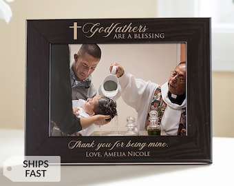 Personalized Godfather Picture Frame (Black): Engraved Godfather Frame, Personalized Godfather Gift, Unique Gift for Godfather, SHIPS FAST