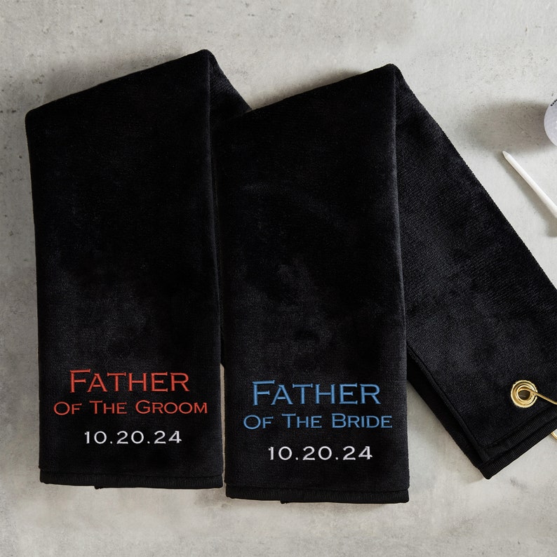 Personalized Father of the Bride or Father of Groom Golf Towel by Lifetime Creations