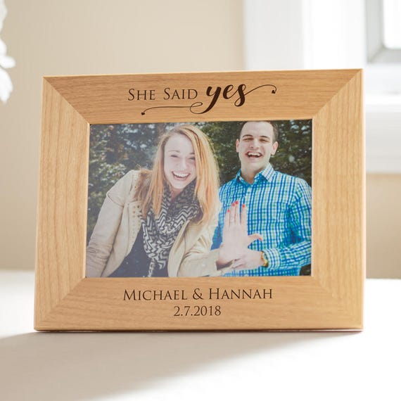 Personalized Engagement Picture Frame Engraved Engagement Etsy