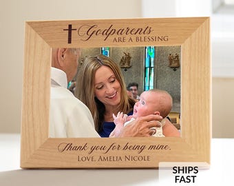 Personalized Godparent Picture Frame by Lifetime Creations: Custom Gift for Godparents, Godfather Godmother, ENGRAVED IN USA