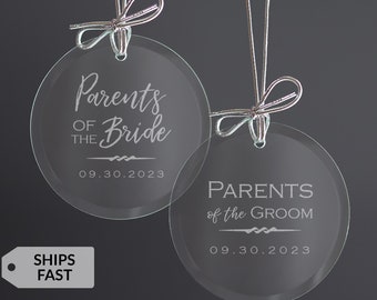 Personalized Wedding Ornament for Parents by Lifetime Creations: Wedding Gift Parents of the Bride and Groom Thank You Christmas SHIPS FAST