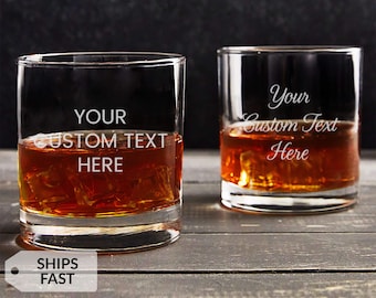 Create Your Own Custom Engraved Whiskey Glass by Lifetime Creations: 10.5 oz Personalized Rocks Glass, Old Fashioned Glass, SHIPS FAST