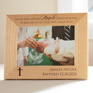 Personalized Baptism Picture Frame by Lifetime Creations: Engraved Baby Baptism Gift for Boy or Girl, Bautizo Regalo, Christening Baptismal Bild 6