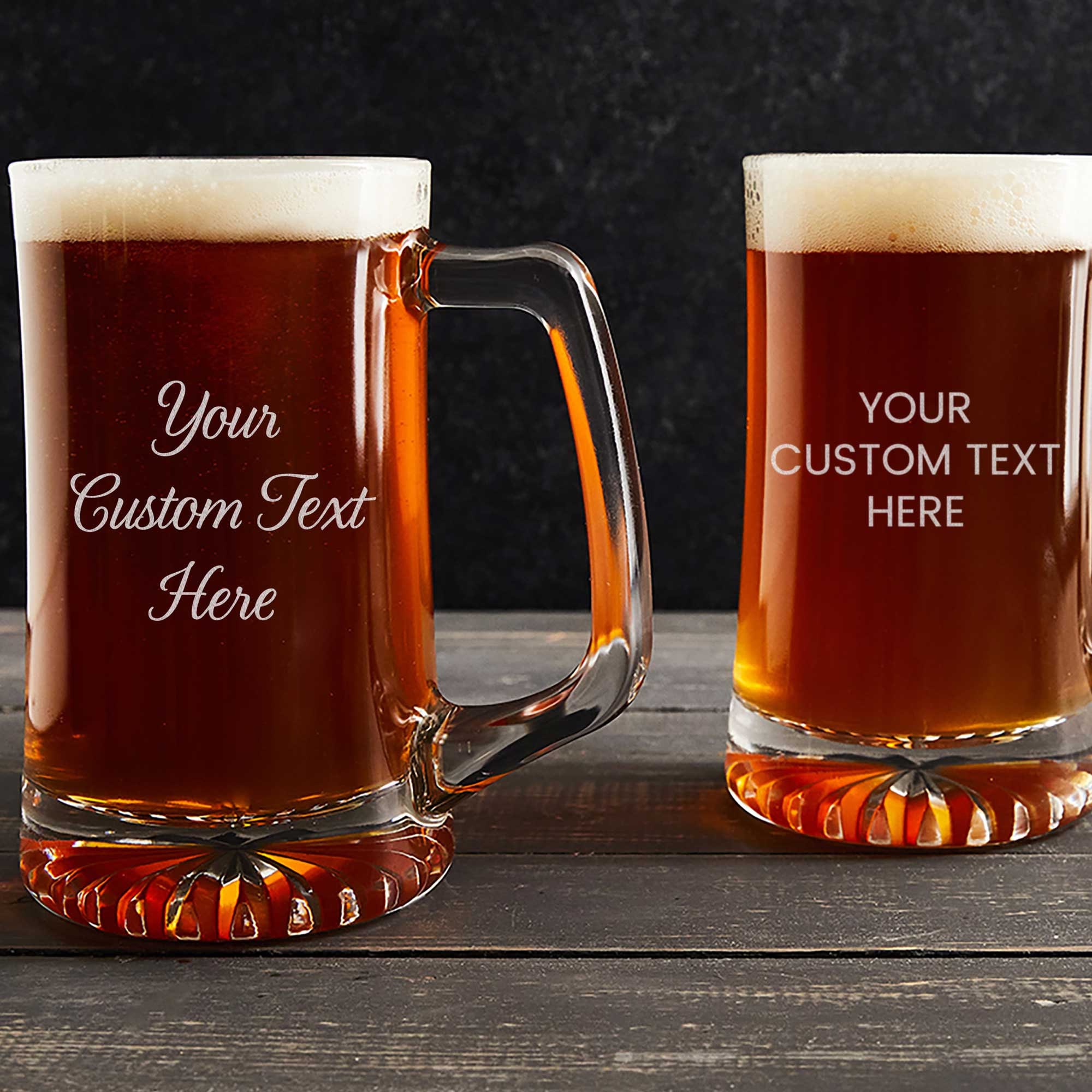 25oz Ecthed Beer Mug