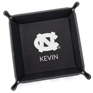 Bandeja de valet personalizada de los North Carolina Tar Heels de Lifetime Creations: regalos con licencia de la UNC para hombres, UNC Chapel Hill, regalos de graduación de la UNC Black
