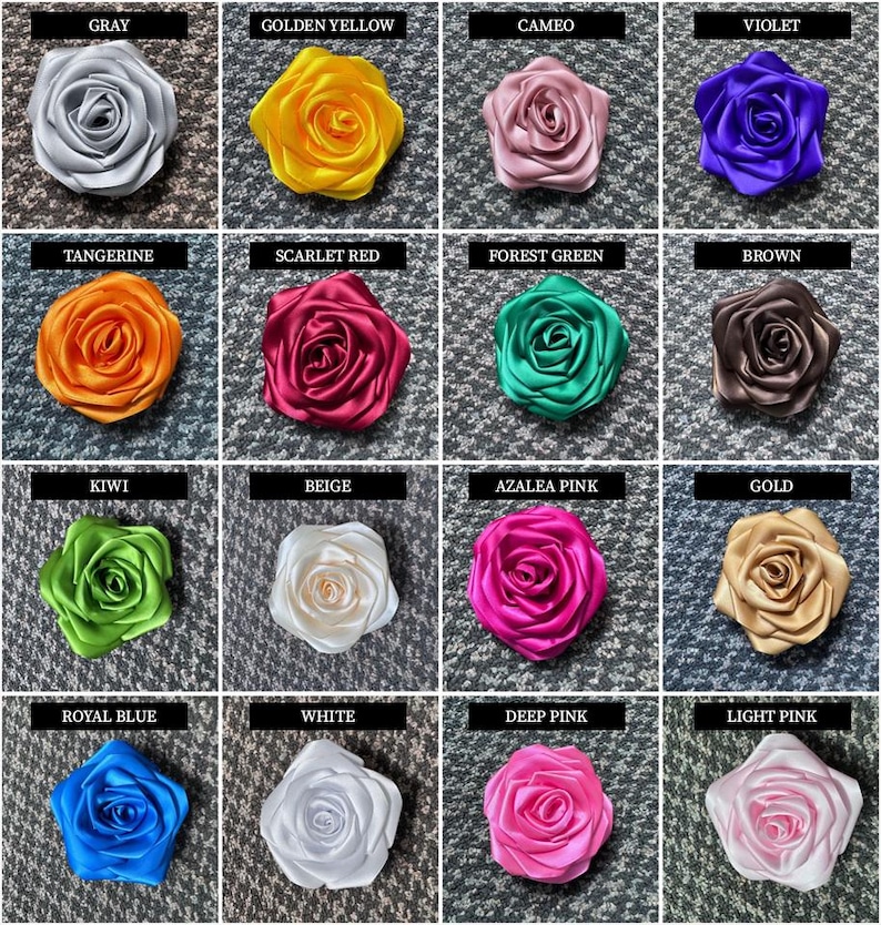 Handmade Satin Ribbon Rose Flower Heads, Craft Embellishments, Wedding ...