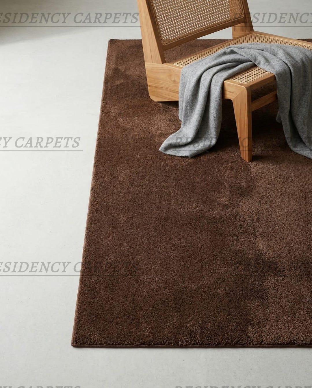 Hand Tufted Chocolate Brown Wool Rug Minimal Solid Textured Modern Area ...