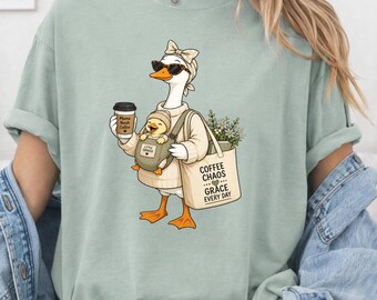 Mama Needs Coffee Shirt, Funny Coffee Mom Tee, Tired Mom Life Shirt, Coffee Chaos Grace Every Day, Cute Mom Gift