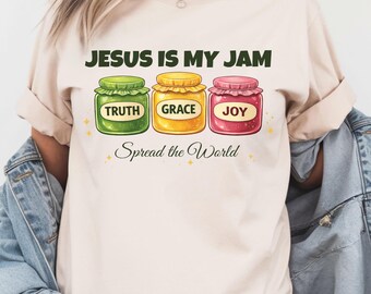 Jesus Is My Jam Shirt, Funny Christian Shirt, Christian Pun Tee, Faith Humor Tee, Cute Church Shirt, Gift Idea