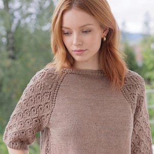 Easy Raglan Sweater Knitting Pattern PDF, Beginner Crewneck Pullover (DK Weight)