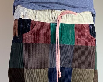 mens corduroy patchwork pants